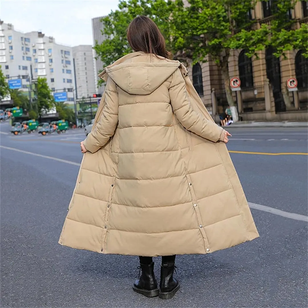 Women Winter Thicken Warm Cotton Coat Parkas Casual Hooded Padded Coat Long Winter Jacket Down Cotton Coat Coat