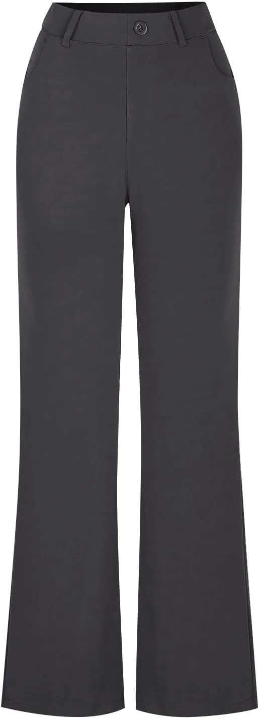 Womens Bootcut Dress Pants Business Casual Work Pants with Pockets High Waist Stretchy Trousers Office Slacks