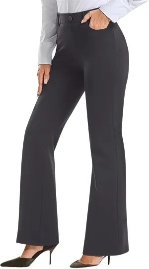 Womens Bootcut Dress Pants Business Casual Work Pants with Pockets High Waist Stretchy Trousers Office Slacks
