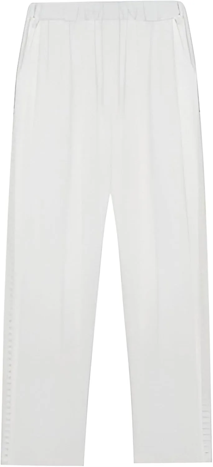 Women's Casual Cotton Linen Pants Capri Elastic Waisted Drawstring Long Trousers with Pocket Summer Spring Beach