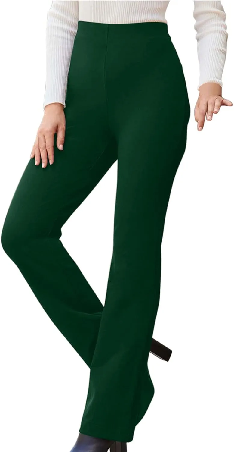 Womens Dress Pants Business Casual Work Pants High Waist Stretchy Bootcut Trousers Dressy Solid Pull On Office Pant