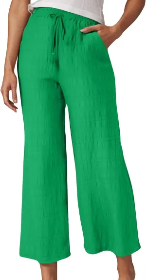Womens Fashion Causal Lounge Pants Drawstring High Waist Trousers Wide Leg Long Pants for Vocation with Pockets