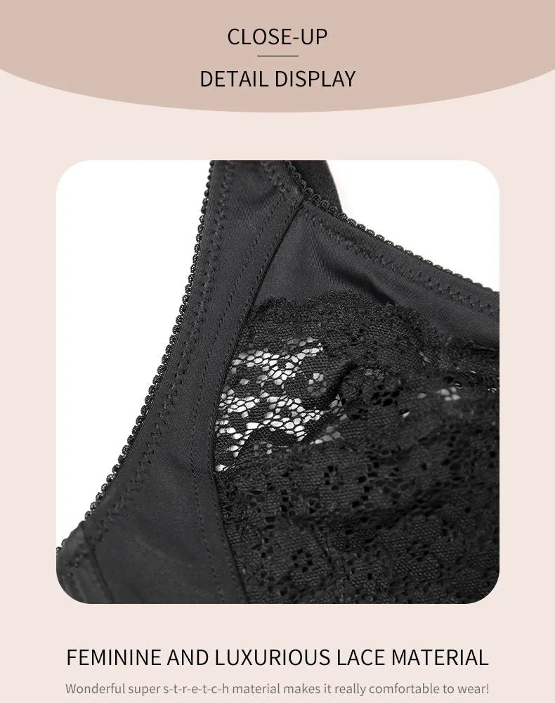 Women's Lace Plus Size Bra Without Underwire Full Coverage Cups Breasts Bra