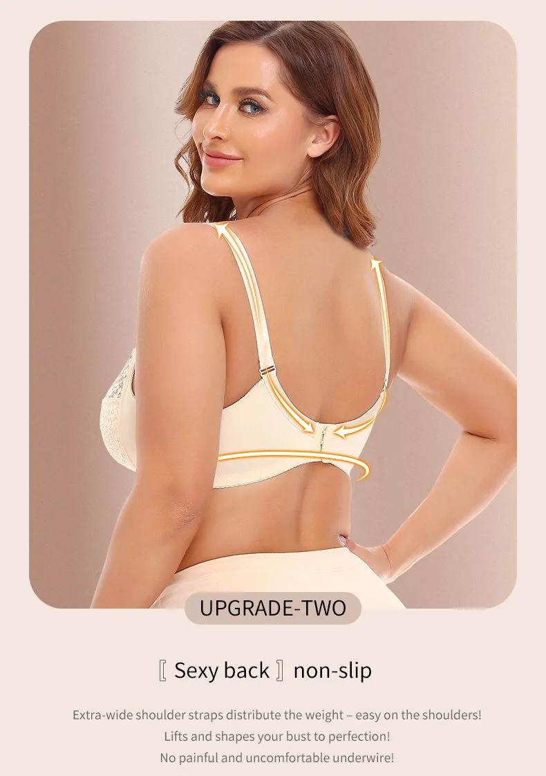 Women's Lace Plus Size Bra Without Underwire Full Coverage Cups Breasts Bra