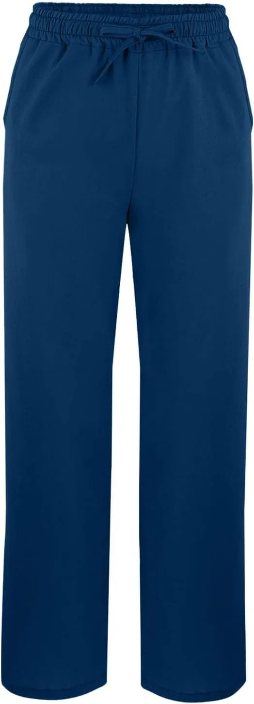 Women's Linen Capri Pants with Drawstring Petite High Waist Elastic Straight Leg Lounge Summer Beachwear Pants