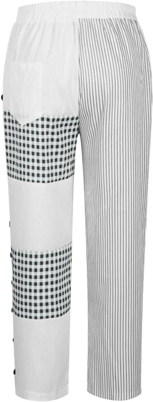 Womens Linen Pants Summer Casual Harem Pants Trendy Wide Leg Trousers Elastic Waist Loose Fit Palazzo with Pockets