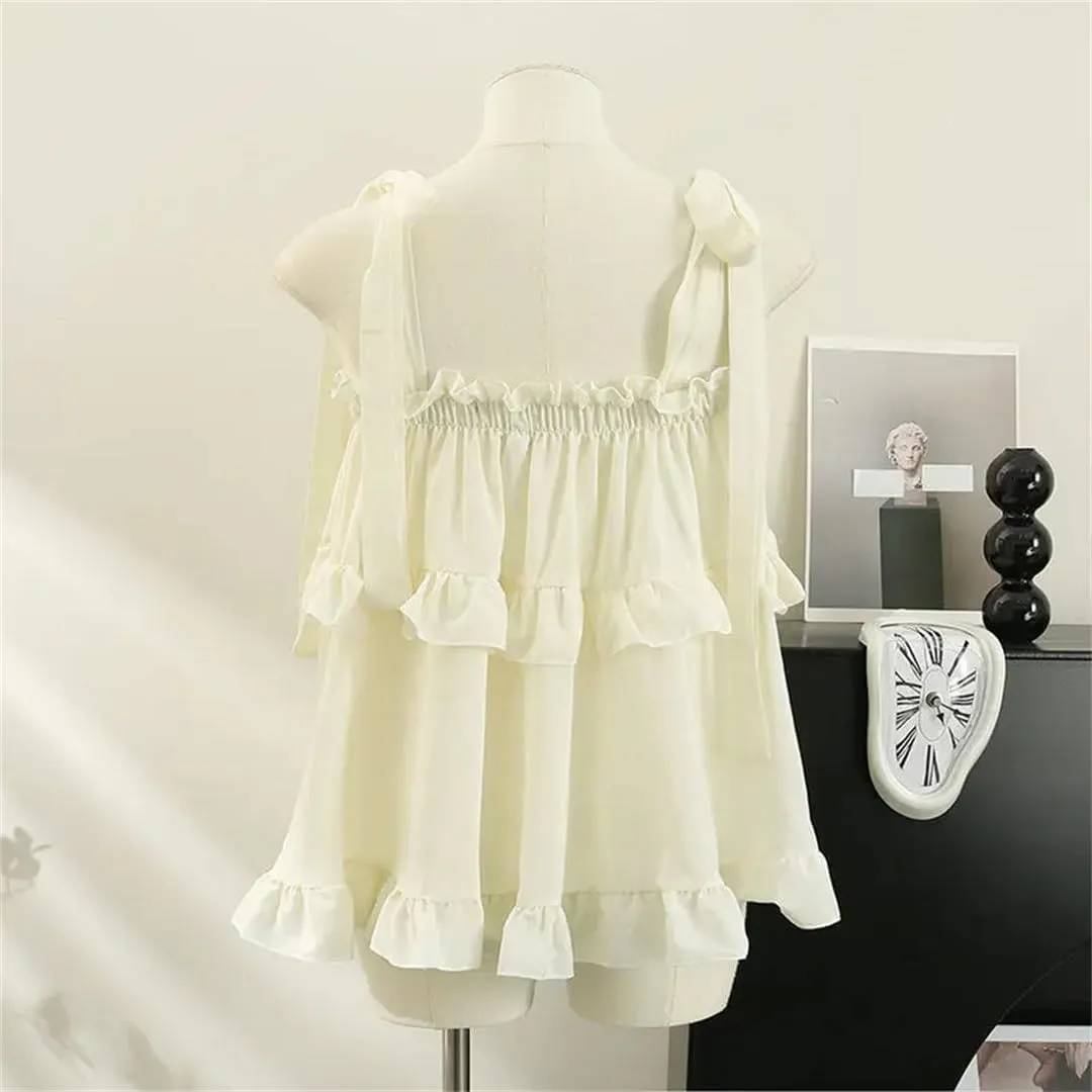 Women's Ruffled Camisole Korean Version Girlish Style Vacation Sleeveless Camisole