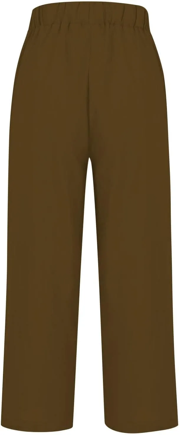 Womens Summer Capris Pants Cotton Linen Length Knee 2025 Straight Leg Loose Beach Shorts Trouser with Pocket