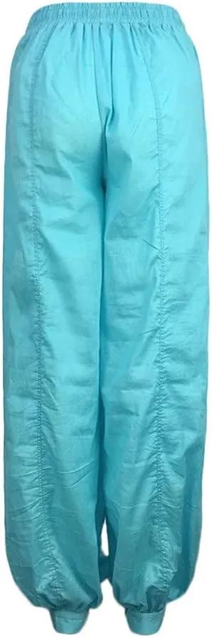 Womens Summer Pants Dress Loose Fit Plus Size High Waist Trousers with Pockets Floral Joggers Women Linen Pants