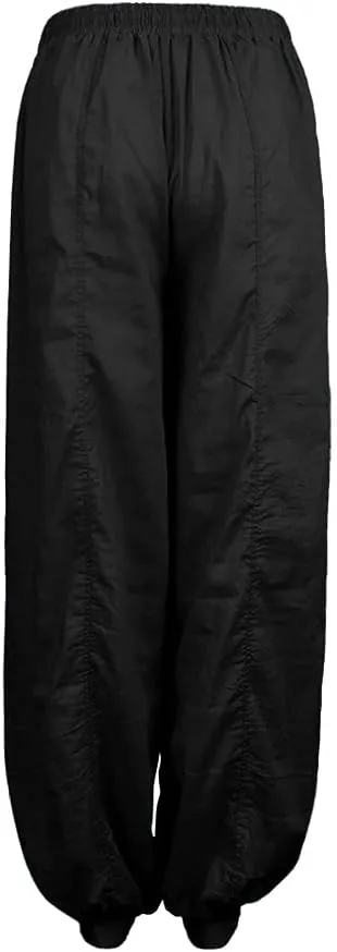 Womens Summer Pants Dress Loose Fit Plus Size High Waist Trousers with Pockets Floral Joggers Women Linen Pants