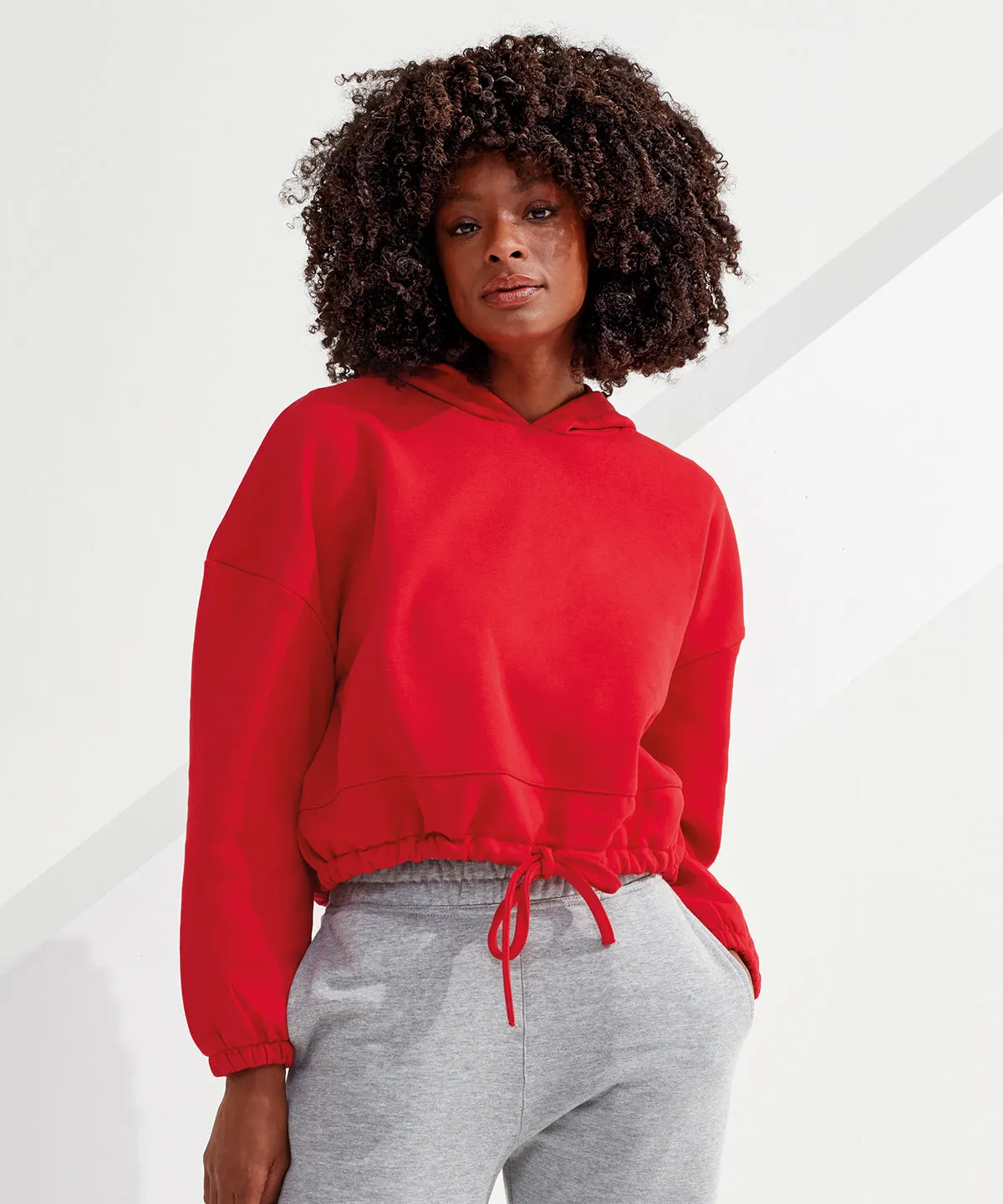 Womens TriDri® cropped oversize hoodie | Light Pink
