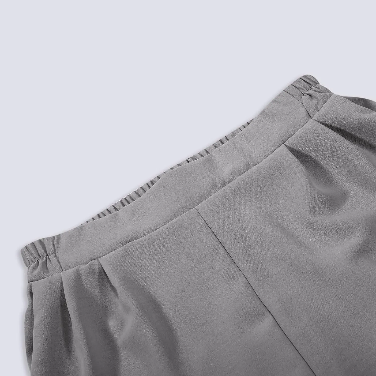 Women's Wide Leg Work Pants High Waist Elastic Dress Lightweight Palazzo Pant Business Casual Trousers with Pockets