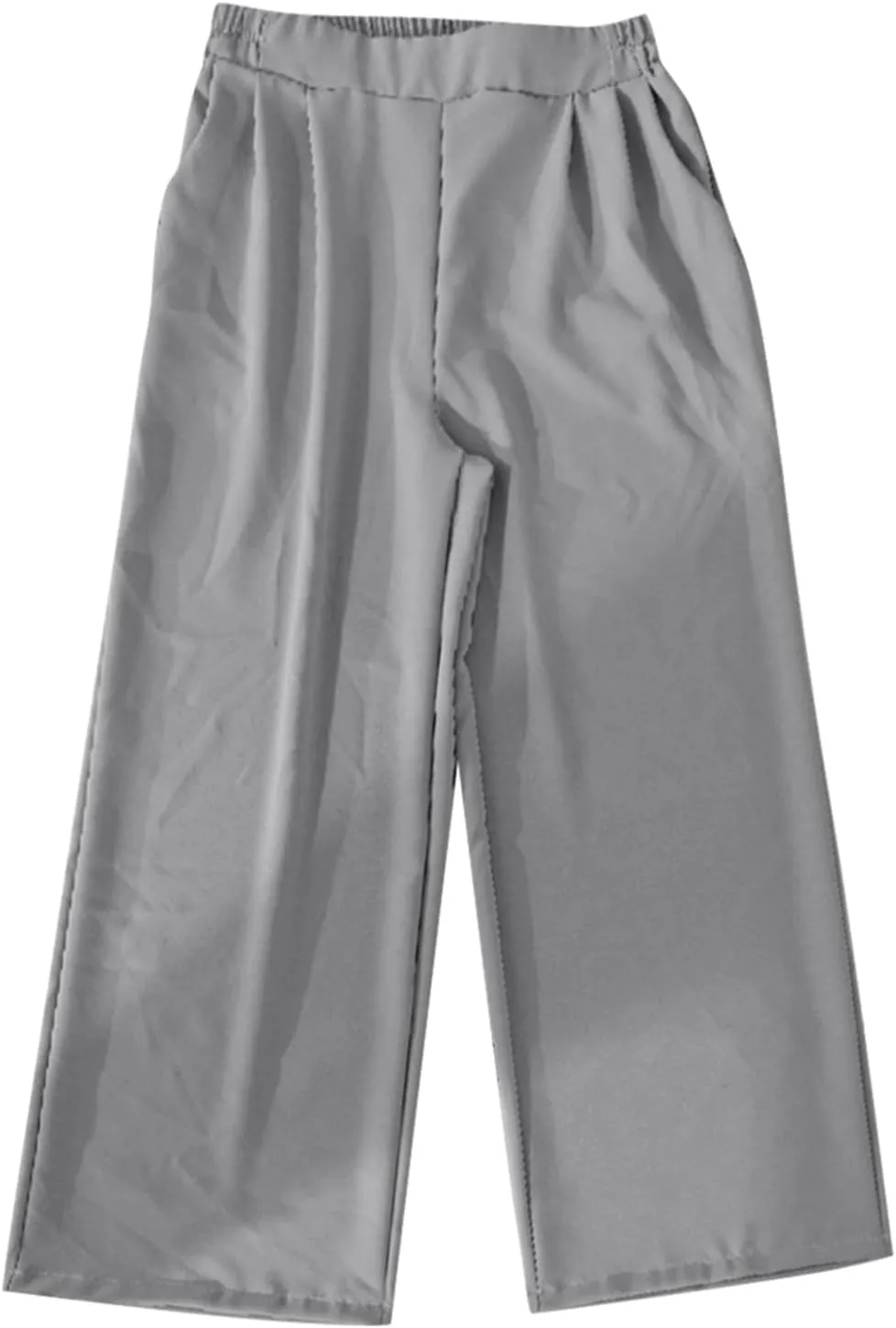 Women's Wide Leg Work Pants High Waist Elastic Dress Lightweight Palazzo Pant Business Casual Trousers with Pockets
