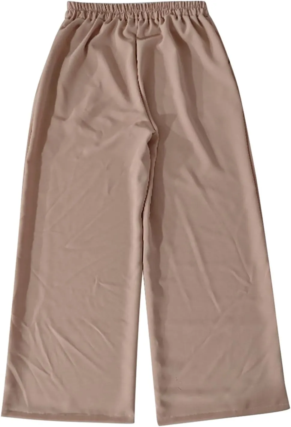 Women's Wide Leg Work Pants High Waist Elastic Dress Lightweight Palazzo Pant Business Casual Trousers with Pockets