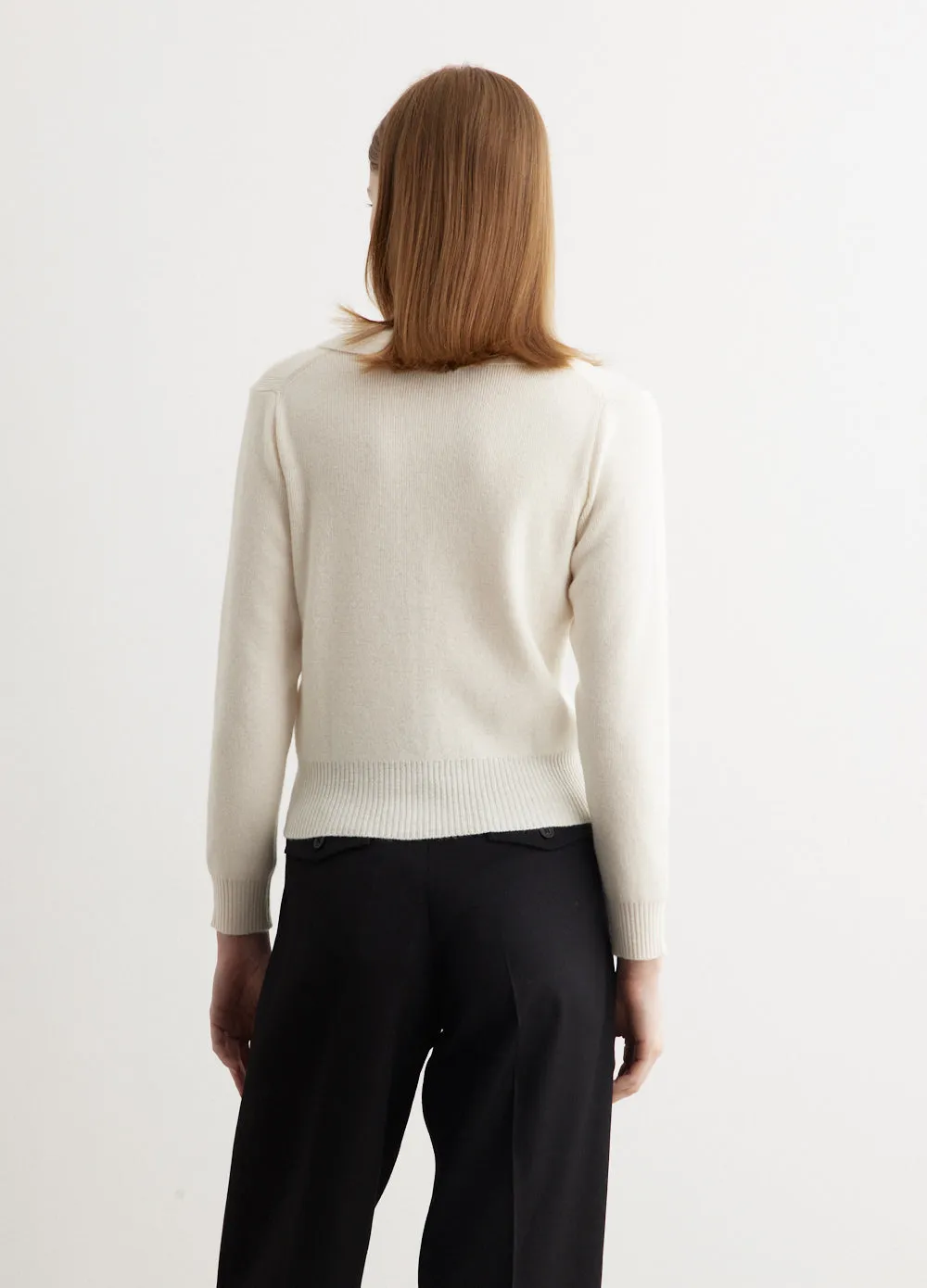 Wool Cash Collar Cardigan