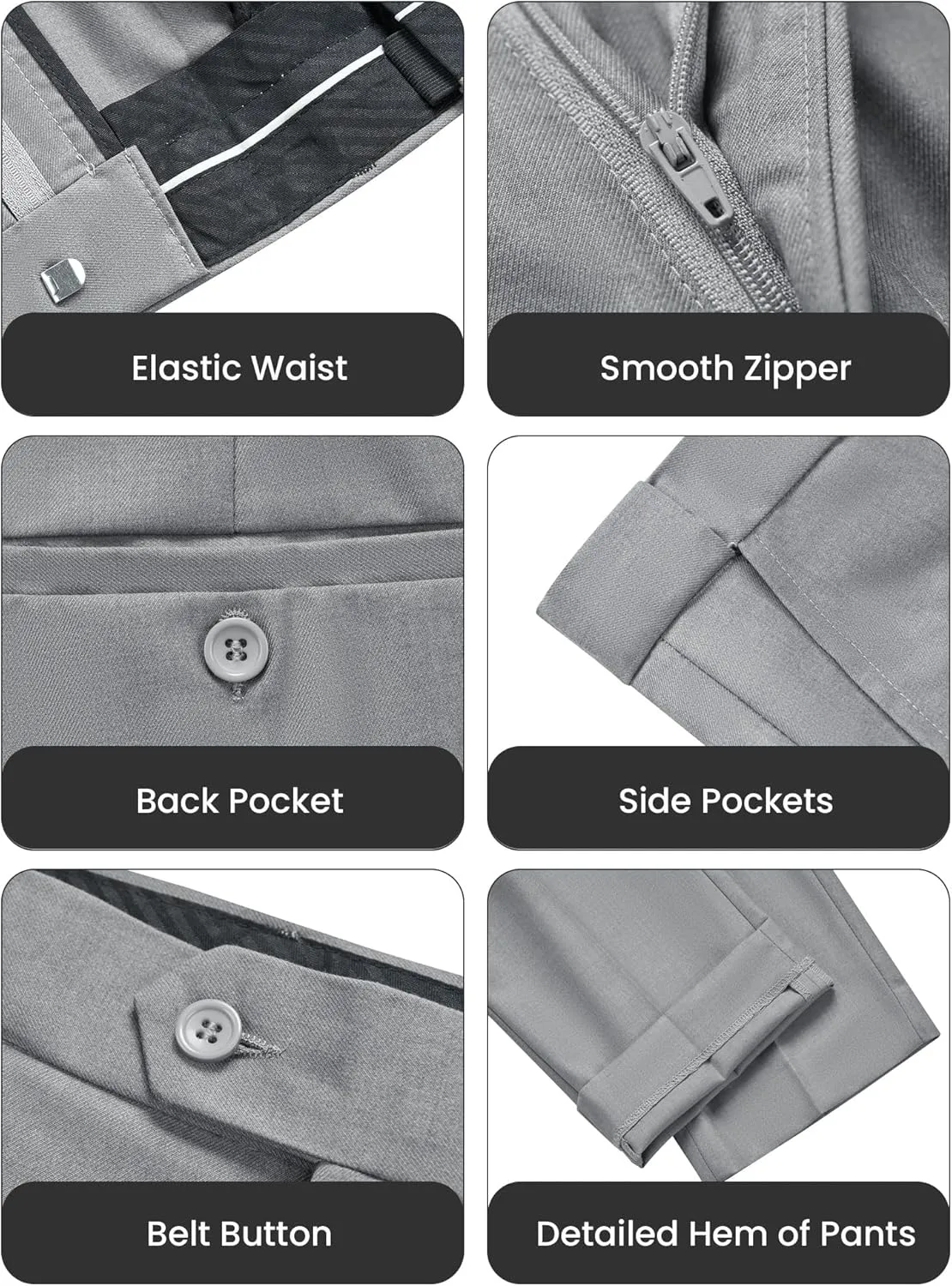 WULFUL Men's Slim Fit 3 Piece Suit, One Button Solid Blazer Business Party Jacket Vest Pants Set