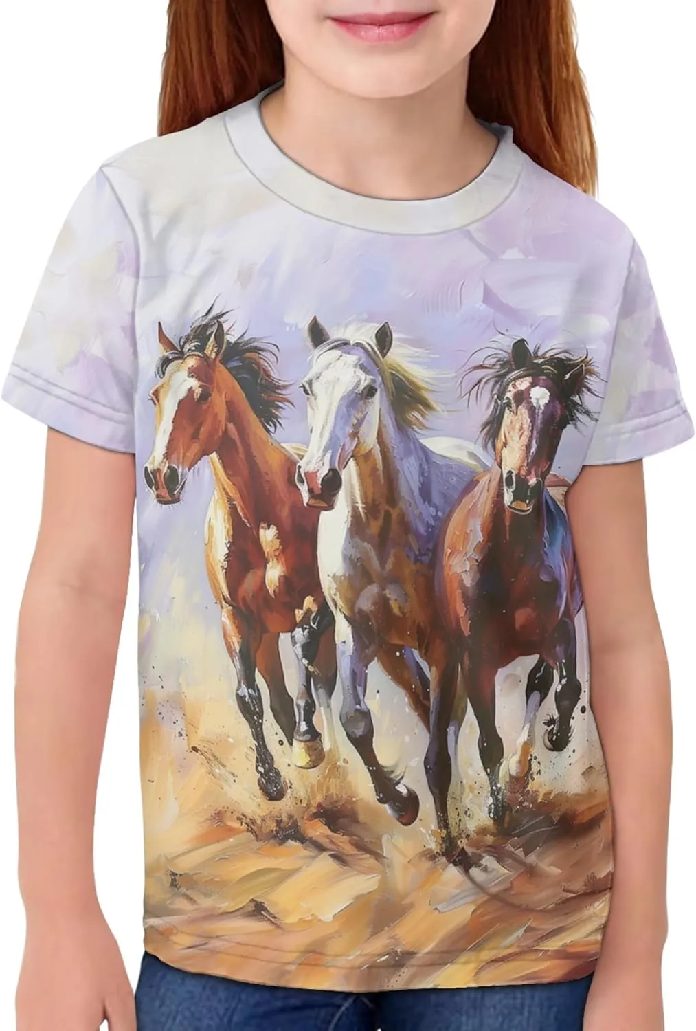 Xhuibop Kids Tshirts Girls Boys 3-16 Years Summer Clothes for Teens Loose Fitting Tops