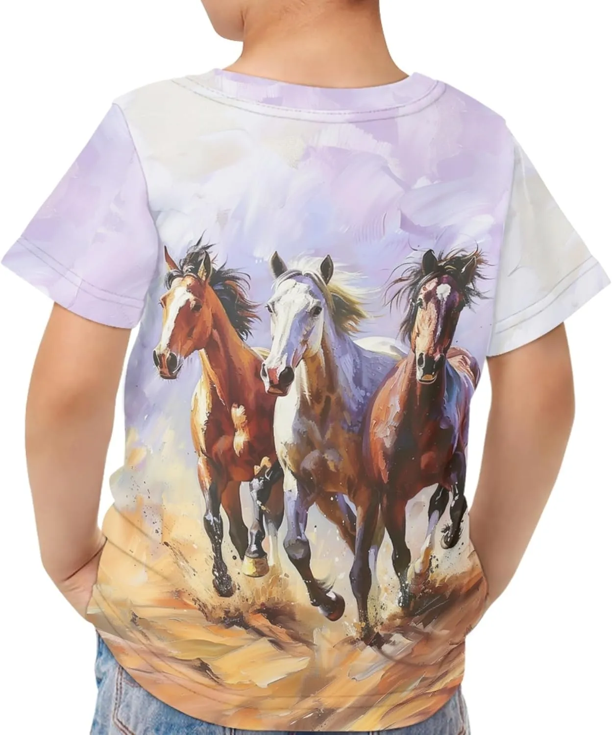 Xhuibop Kids Tshirts Girls Boys 3-16 Years Summer Clothes for Teens Loose Fitting Tops