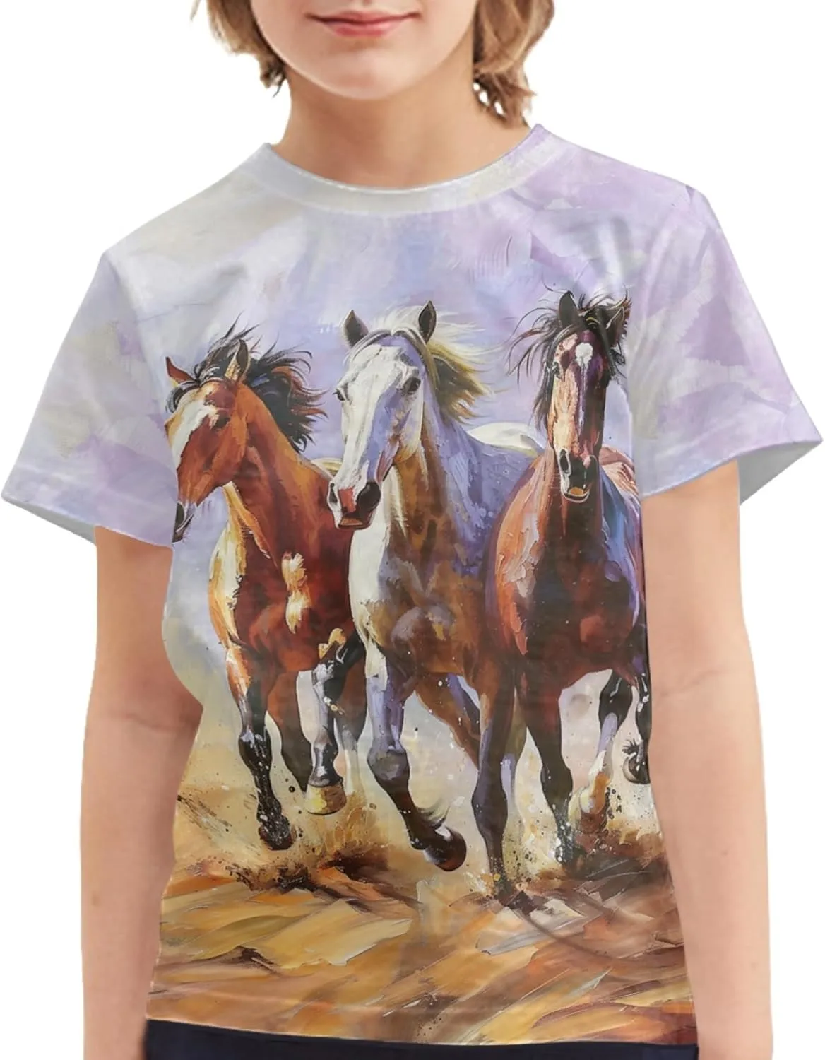 Xhuibop Kids Tshirts Girls Boys 3-16 Years Summer Clothes for Teens Loose Fitting Tops