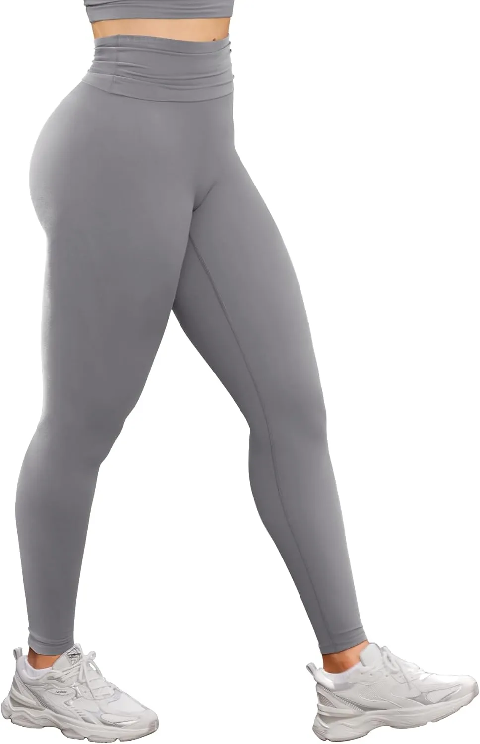 YEOREO Romola Fold Over Waist Yoga Leggings for Women Buttery Soft Hidden Scrunch Butt Lifting Workout Tights