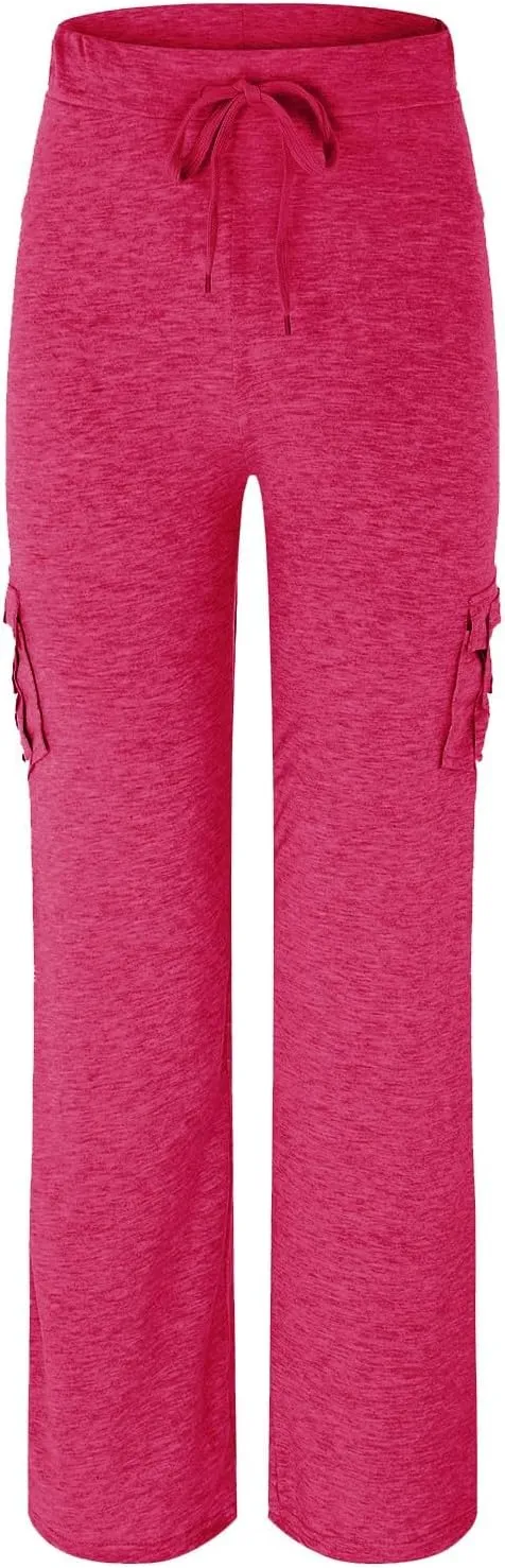 Yoga Flare Leggings for Women High Waisted Workout Cargo Pants with Pockets Maternity Sweatpants Joggers