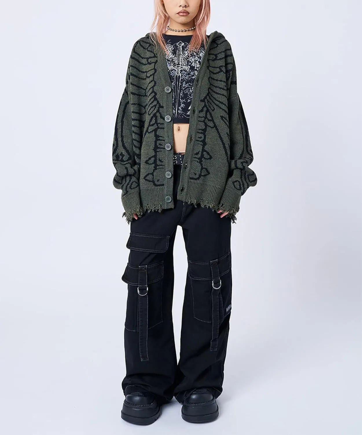 Yuemengxuan Womens Y2K Zipper Hoodie Long Sleeve Sweatshirt Harajuku Punk Grunge Tops Oversized Vintage Streetwear