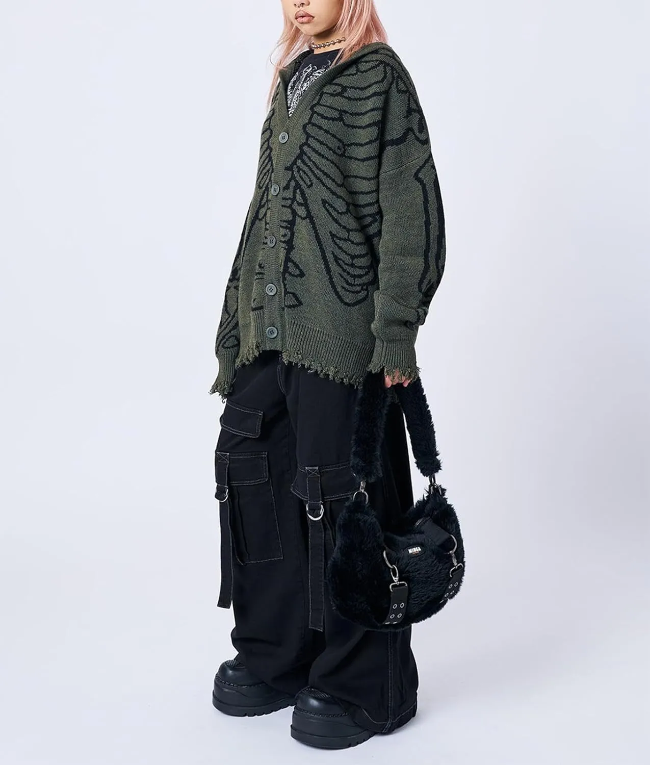 Yuemengxuan Womens Y2K Zipper Hoodie Long Sleeve Sweatshirt Harajuku Punk Grunge Tops Oversized Vintage Streetwear