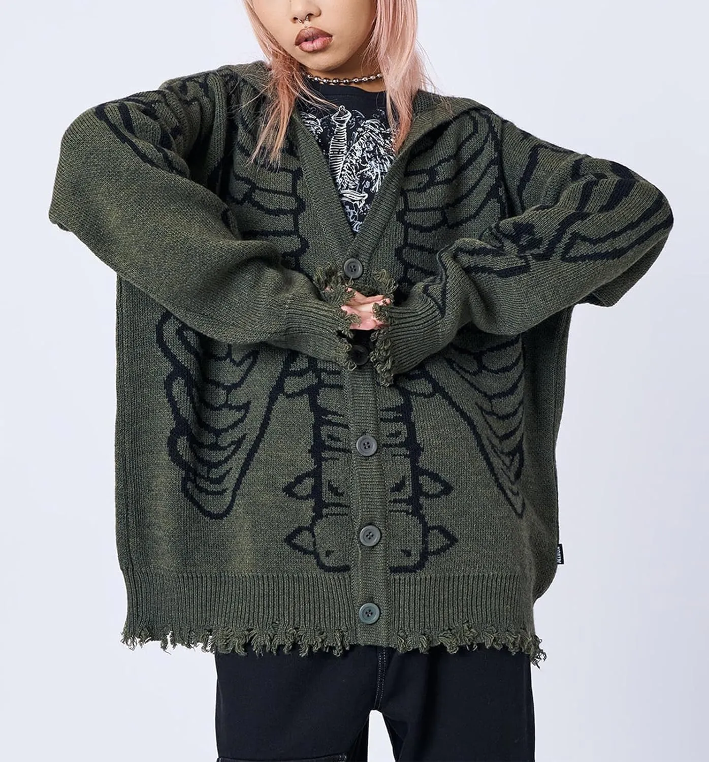 Yuemengxuan Womens Y2K Zipper Hoodie Long Sleeve Sweatshirt Harajuku Punk Grunge Tops Oversized Vintage Streetwear